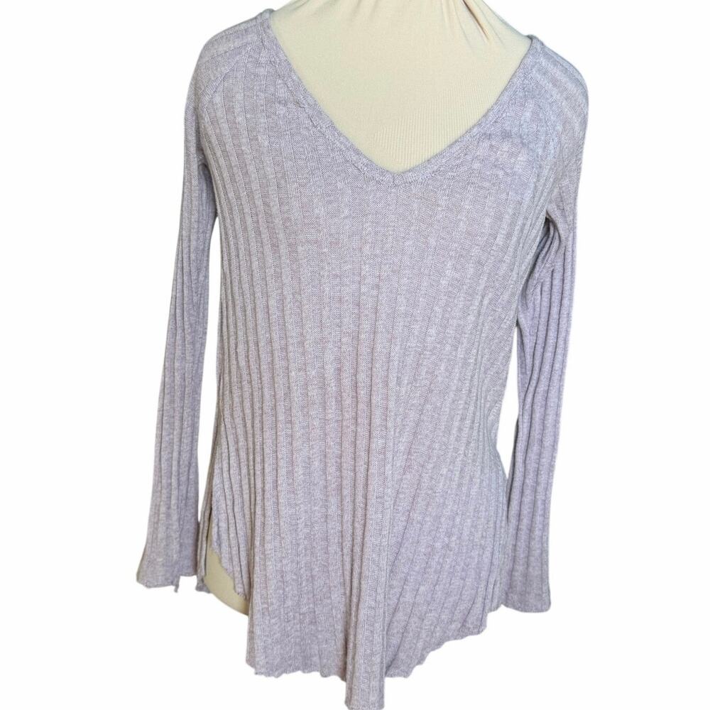 Free People We The Free Ribbed Long Sleeve Top | Size XS | Lavender
